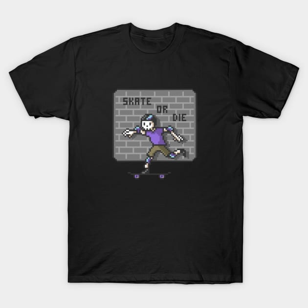 Skate pixel retro video game T-Shirt by walterorlandi